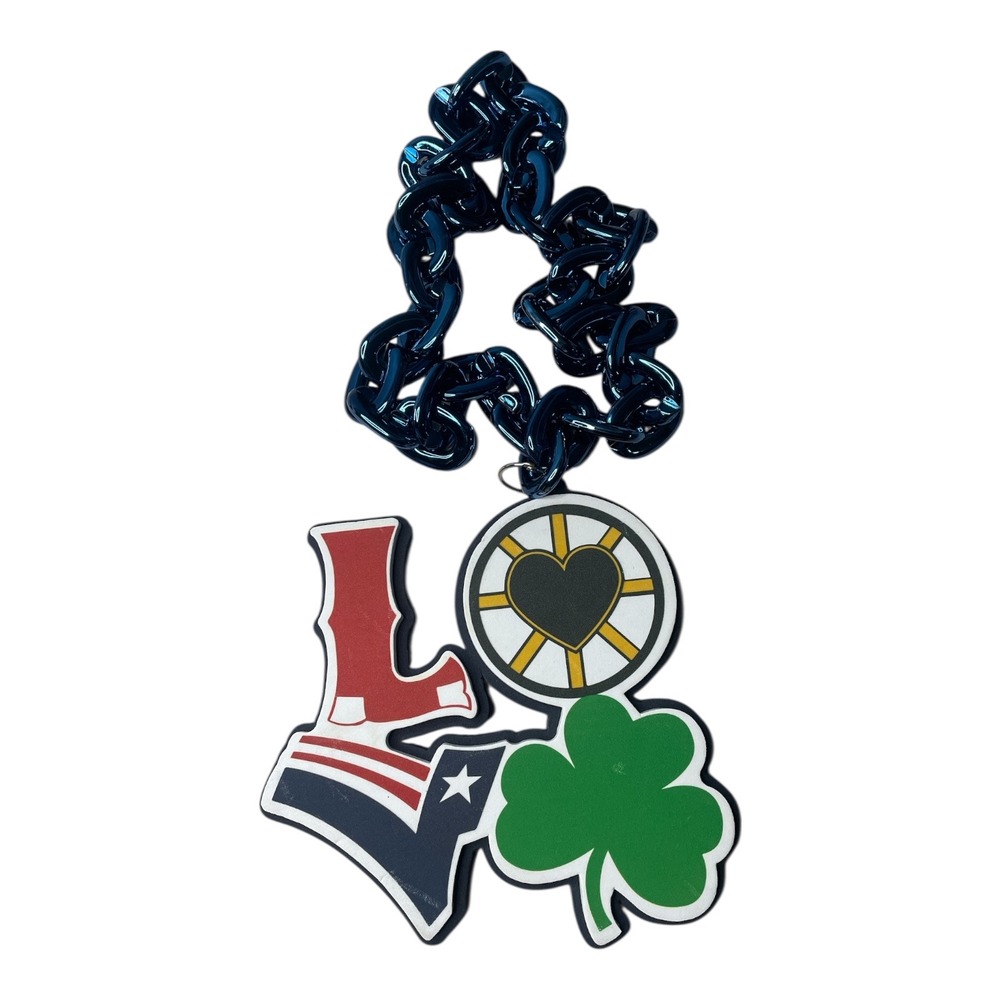Boston Sports Fanatics Love Chain Necklace Patriots Bruins Celtics Red Sox